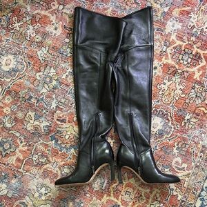 Franco Sarto Sleek Black Over-the-Knee Boots